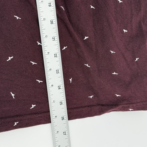 Denim & Flower Ricky Singh Shirt Mens L Hoodie Pullover Long Sleeve Maroon Birds - Picture 6 of 9